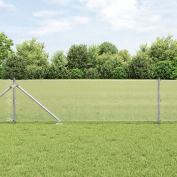Vidaxl Welded Wire Fence With 13 Spike Posts 0.8x50 M Galvanised Steel