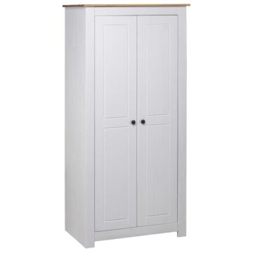 Vidaxl Wardrobe White 80x50x171.5 Cm Solid Pine Panama Range