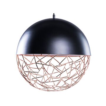 1-light Globe Pendant Light Black Lamp Framework Modern Beliani
