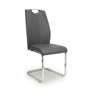 Toledo Leather Effect Grey Dining Chair