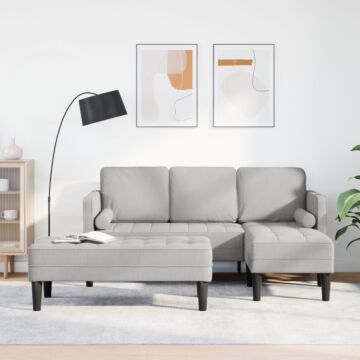 Vidaxl 2 Piece Sofa Set With Cushions Cloud Grey Fabric