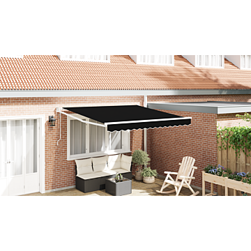 Vidaxl Automatic Retractable Awning Black 350x250 Cm, Vidaxl Awning Replacement Fabric For 3.5x2.5 M Frame Black