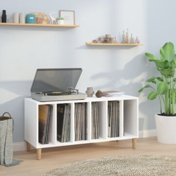 Vidaxl Record Cabinet White 100x38x48 Cm Engineered Wood