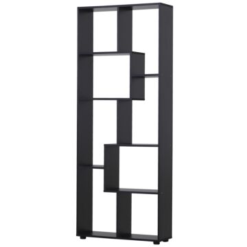 Homcom 8-tier Freestanding Bookcase W/ Melamine Surface Anti-tipping Foot Pads Home Display Storage Grid Stand Modern Style - Black