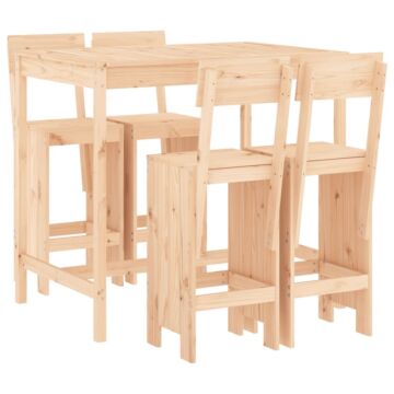 Vidaxl 5 Piece Garden Bar Set Solid Wood Pine