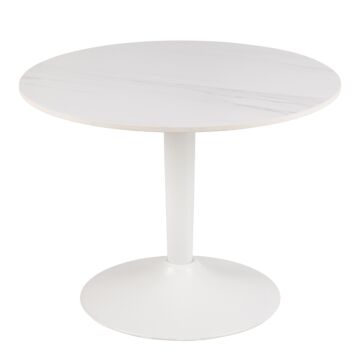 Malta Ceramic Round Coffee Table In White 60x45cm