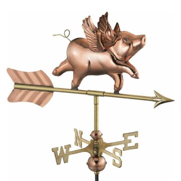 Flying Pig Cottage Copper Weathervane