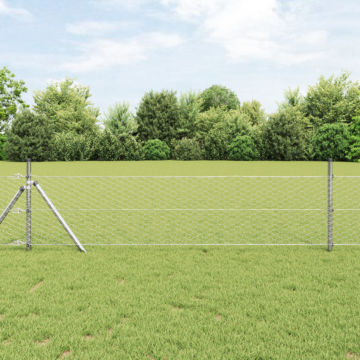 Vidaxl Hexagon Fence 0.8x100 M Galvanised Steel, Vidaxl Fence Posts 13 Pcs Ø32 Mm 120 Cm Galvanised Steel