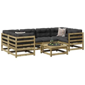 Vidaxl 7 Piece Garden Sofa Set Impregnated Wood Pine