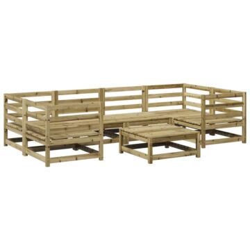 Vidaxl 7 Piece Garden Sofa Set Impregnated Wood Pine