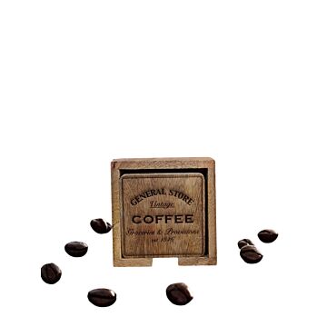 Coffee General Store Coasters Set Of 4