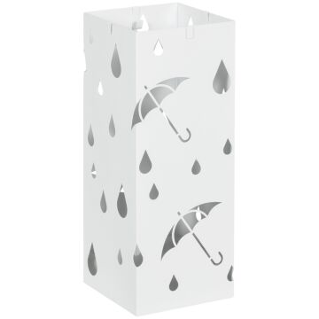 Homcom Six-umbrella Steel Holder Stand - White