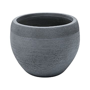 Plant Pot Grey 38x38x30 Cm Fibre Clay Round Weather Resistant Beliani