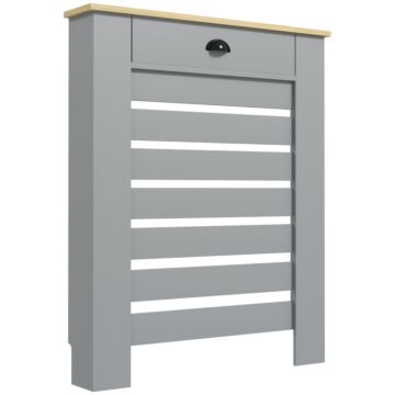 Homcom 95.5h X 78wcm Radiator Cover, With Drawer - Grey