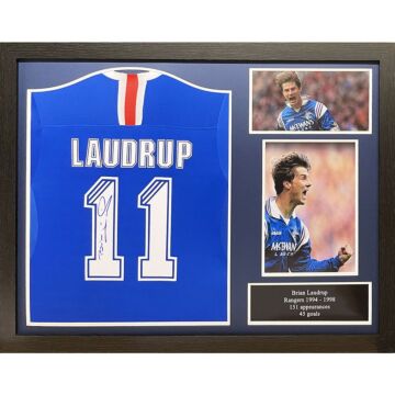 Rangers Fc Laudrup Signed Shirt (framed)