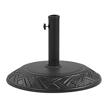 Parasol Base Black Concrete 23 Kg Round Outdoor Umbrella Stand All Weather 3 Pole Adapters Beliani