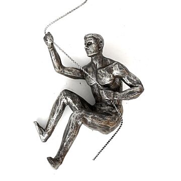 Silver Abseiling Man Looking Up 73cm