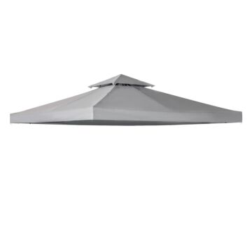 Outsunny 3 X 3(m) Gazebo Canopy Roof Top Replacement Cover Spare Part Light Grey (top Only)