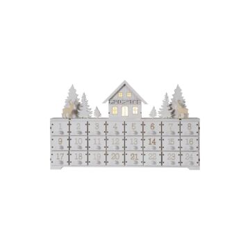 Advent Calendar With Led White 450x50x260mm