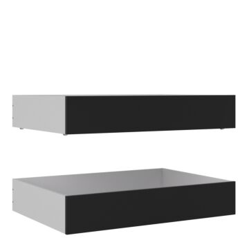 Naia Set Of 2 Underbed Drawers (for Single Or Double Beds) In Black Matt