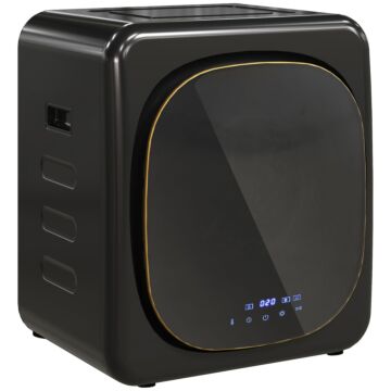 Homcom 4kg Vented Tumble Dryer With Deodorize, Smart Mode, 800w Compact Tumble Dryer With Stainless Steel Tub, Front Load, For Flat, Home, Rvs, Black