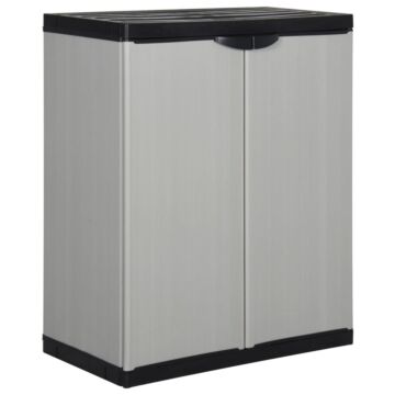 Vidaxl Garden Storage Cabinet With 1 Shelf Grey And Black 68x40x85 Cm