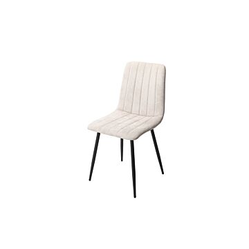 Aspen Straight Stitch Natural Dining Chair, Black Tapered Legs (pair)