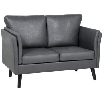Homcom Two-seater Leathaire Sofa - Grey