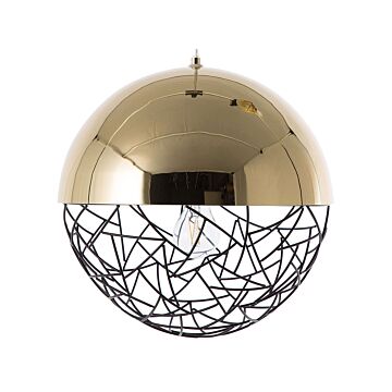 1-light Globe Pendant Light Gold Lamp Framework Modern Beliani