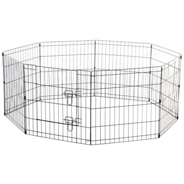Pawhut Pet Cage 8 Panel Metal Small Fence 24-inch