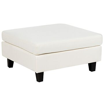 Ottoman Footstool Off-white Polyester Fabric Upholstered Square Minimalist Modern Modular Sofa Element Beliani