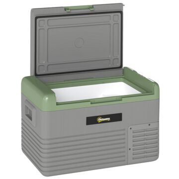 Outsunny 30l Portable Car Refrigerator - Light Green And Grey