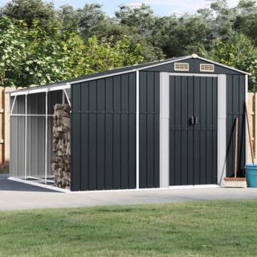 Vidaxl Garden Shed Anthracite 277x279x179 Cm Galvanised Steel