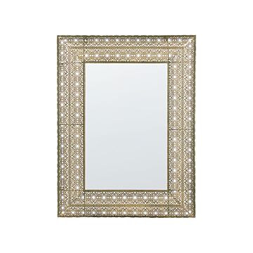 Wall Mounted Hanging Mirror Gold 69 X 90 Cm Rectangular Decorative Frame Home Accessory Accent Piece Beliani