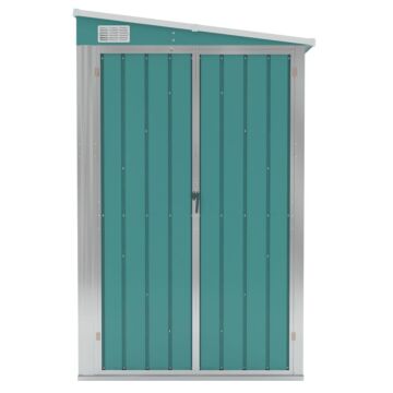 Vidaxl Wall-mounted Garden Shed Green 118x194x178 Cm Galvanised Steel