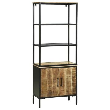 Vidaxl Highboard 70x35x180 Cm Solid Rough Wood Mango, Vidaxl Sideboard 70x35x70 Cm Solid Rough Wood Mango, Vidaxl Bookcase 70x35x110 Cm Solid Wood Rough Mango