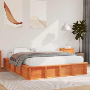 Vidaxl Bed Frame With Lift-up Storage Wax Brown 160x200 Cm Solid Wood Pine