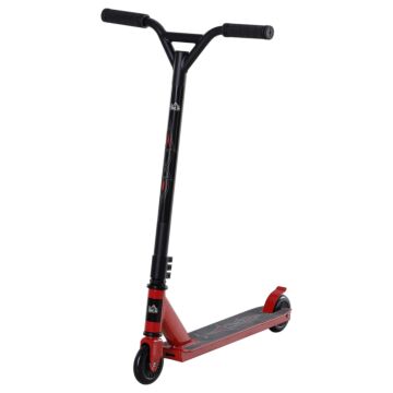 Homcom Teens Adult Street Stunt Kick Scooter Intermediate And Beginner Freestyle Tricks Scooters For 14+ W/ Rear Φ10cm Wheel&brake - Red