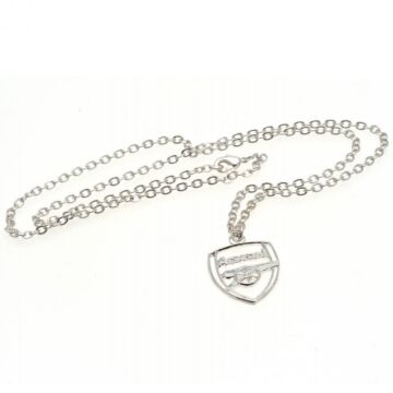 Arsenal Fc Silver Plated Pendant & Chain Cr