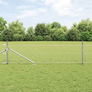 Vidaxl Hexagon Fence 0.8x50 M Galvanised Steel, Vidaxl Fence Posts With Spike 13 Pcs Ø32 Mm 100 Cm Galvanised Steel