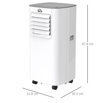 Homcom 5000 Btu 4-in-1 Compact Portable Mobile Air Conditioner Unit Cooling Dehumidifying Ventilating W/ Fan Remote Led 24htimer Auto Shut Down White