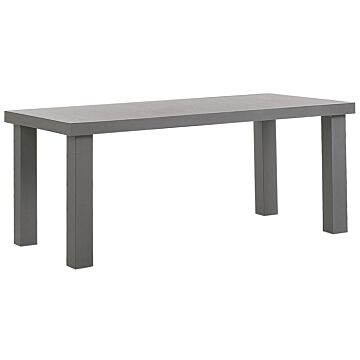 Garden Dining Table Grey Concrete 180 X 90 Cm 6 Seater Water Resistant Beliani