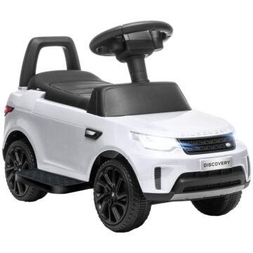 Aiyaplay 2 In 1 Land Rover Licensed 6v Kids Electric Ride On Car Sliding Car W/ Headlights Music, For 18-60 Months White | Aosom Uk