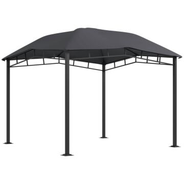 Outsunny 3x3(m) Outdoor Gazebo Garden Gazebo Pavilion Sunshade Canopy Tent With Steel Frame, Grey