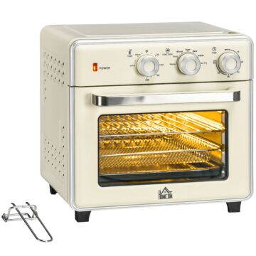 Homcom 7-in-1 Toaster Oven, 20l 4-slice Convection Oven With Warm, Broil, Toast, Bake, Air Fryer, 60min Timer And Adjustable Thermostat