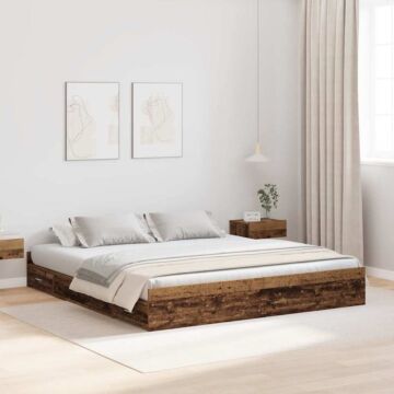 Vidaxl Storage Bed Frame With Drawer With Headboard With Storage Old Wood 180 X 200 Cm