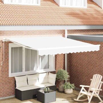 Vidaxl Manual Retractable Awning White 300x250 Cm