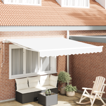 Vidaxl Manual Retractable Awning White 300x250 Cm