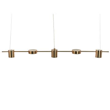 Pendant Lamp Brass Aluminium Iron Integrated Led Lights 5 Lights Round Shape Hanging Track Lighting Modern Industrial Kitchen Living Room Beliani