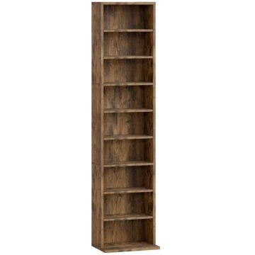 Homcom 260 Narrow Cd Storage Unit - Rustic Brown